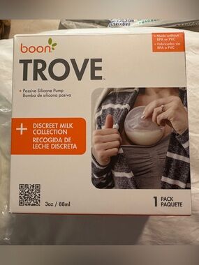 Trove Discreet Milk Collection Passive Silicone Pump - White/Clear